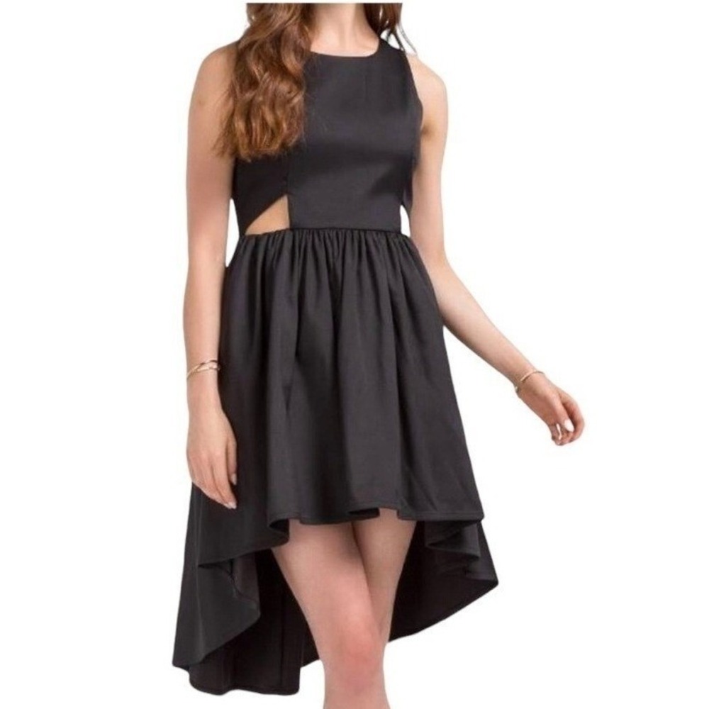Francesca's High-Low Dress Women Medium Black Side Cutout Cocktail F16D518H